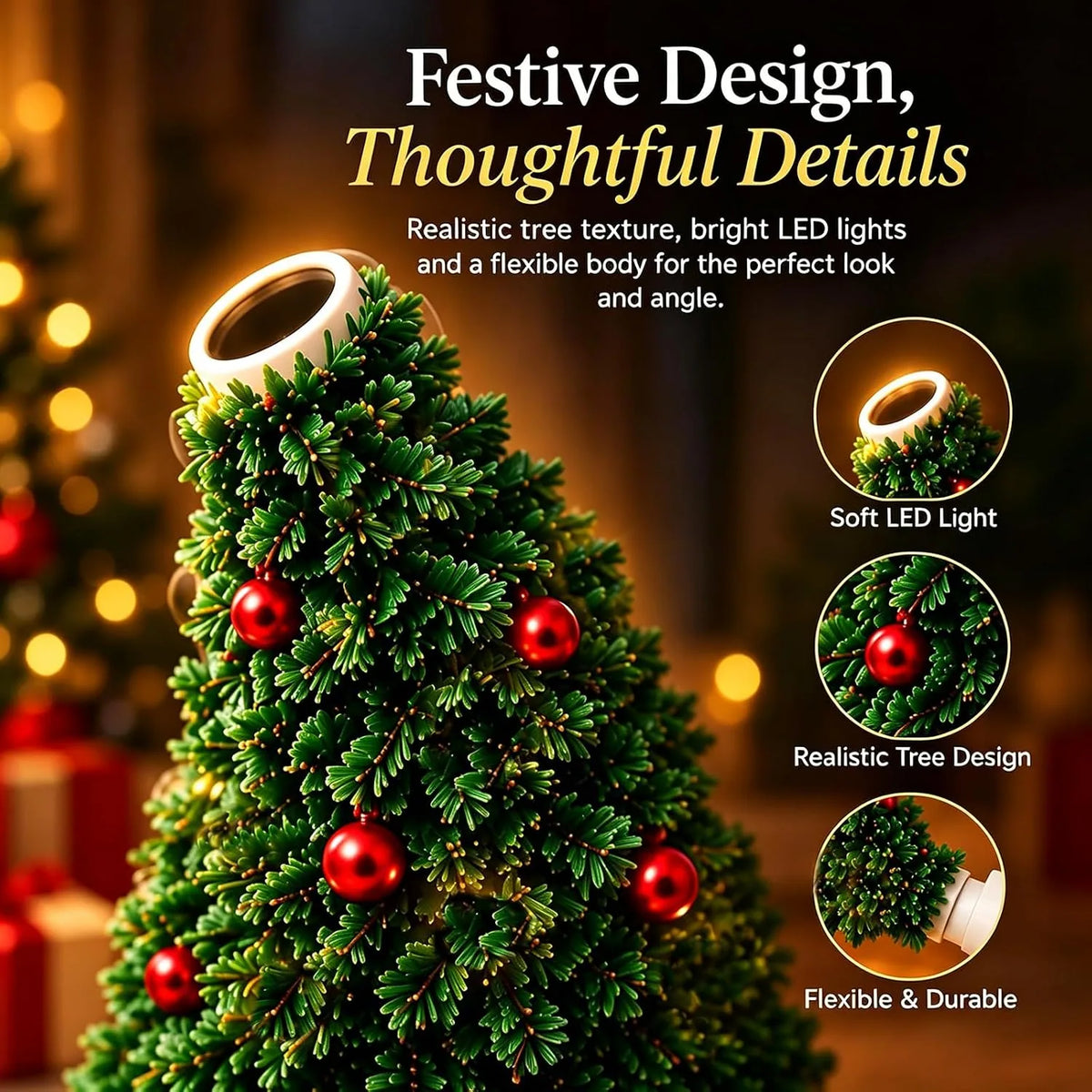 USB Holiday Tree Projection Night Light