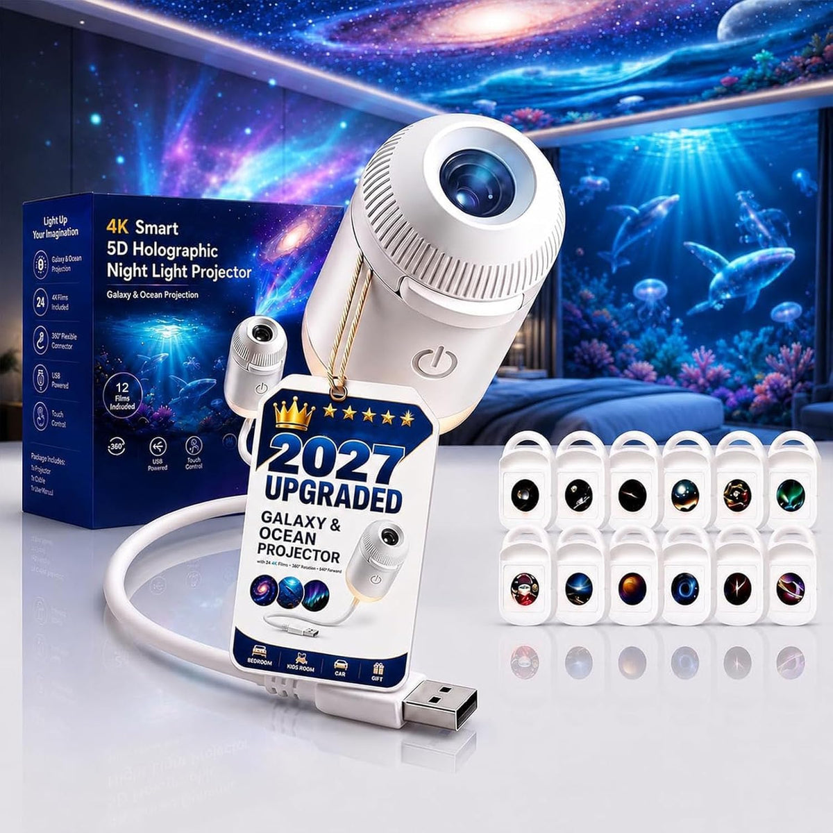 Christmas projector variant with 12 projection films
