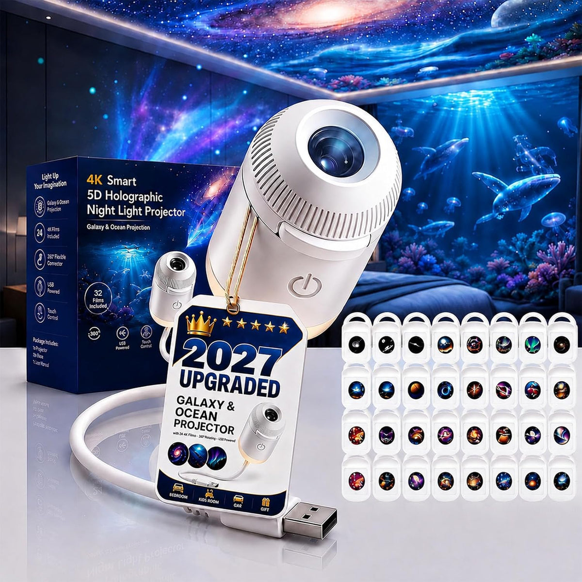 Christmas projector variant with 32 projection films