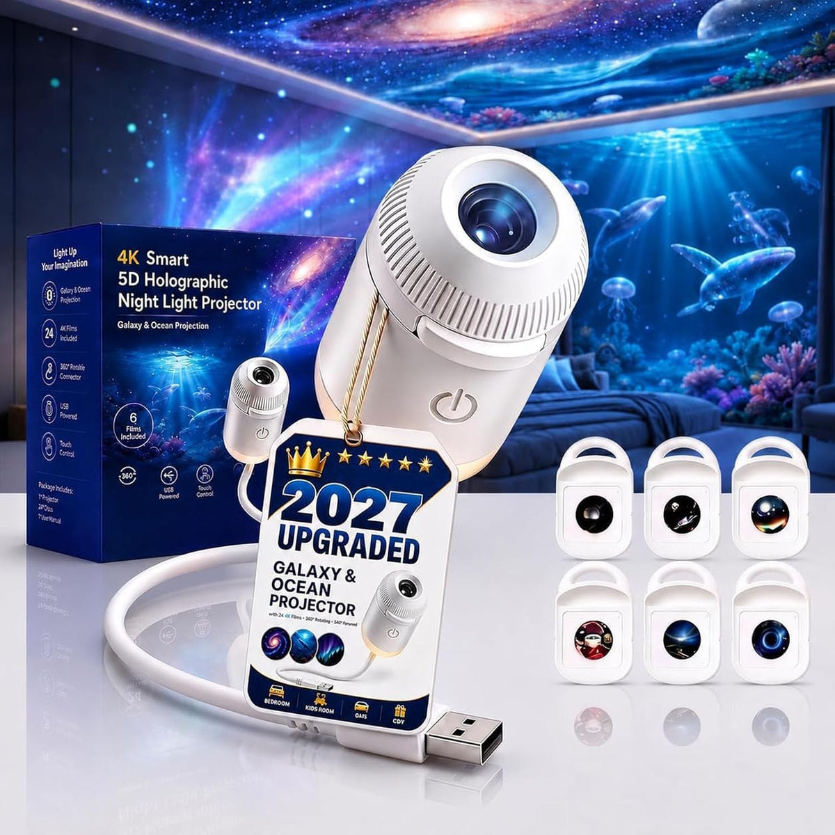 Christmas projector variant with 6 projection films
