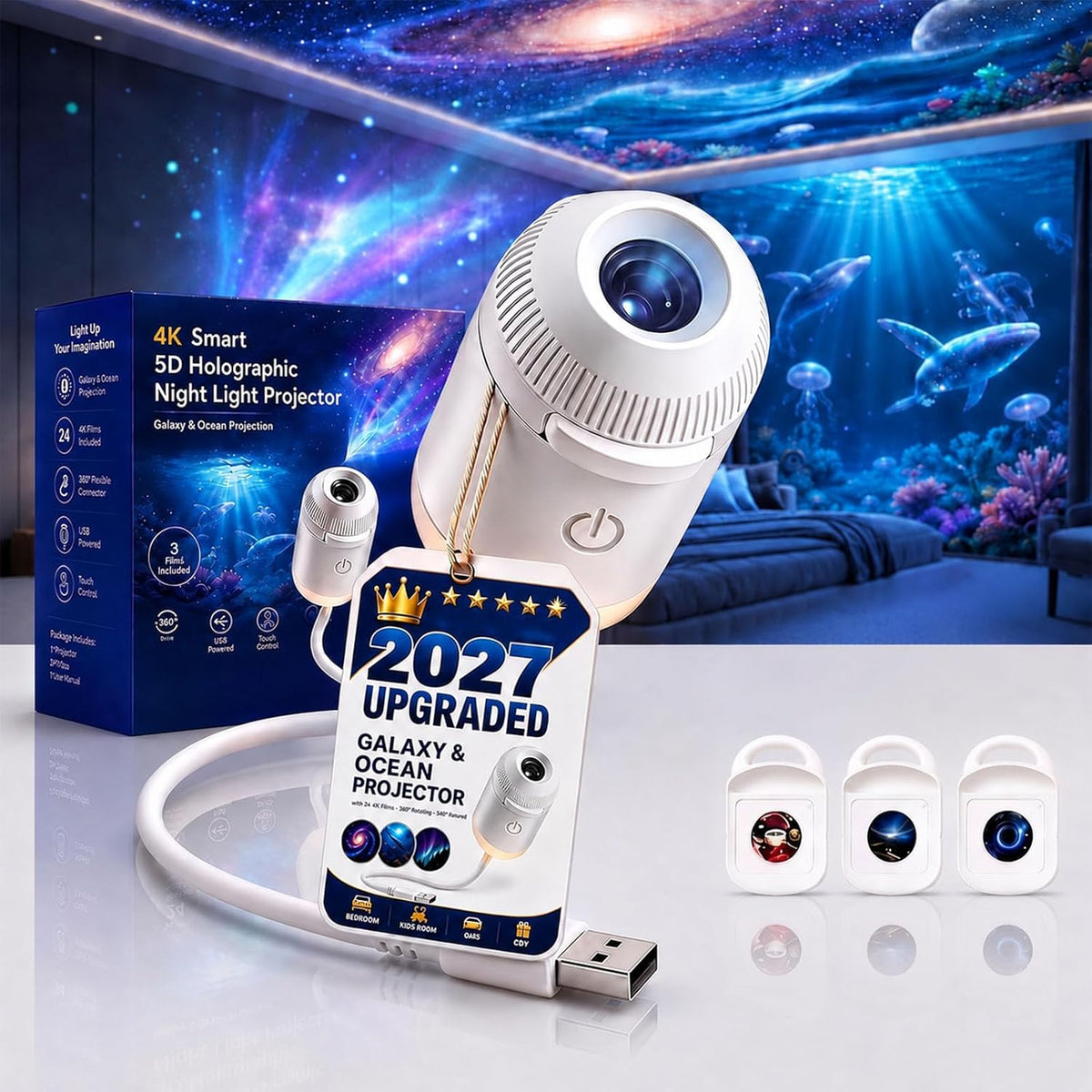 Christmas projector variant with 3 projection films